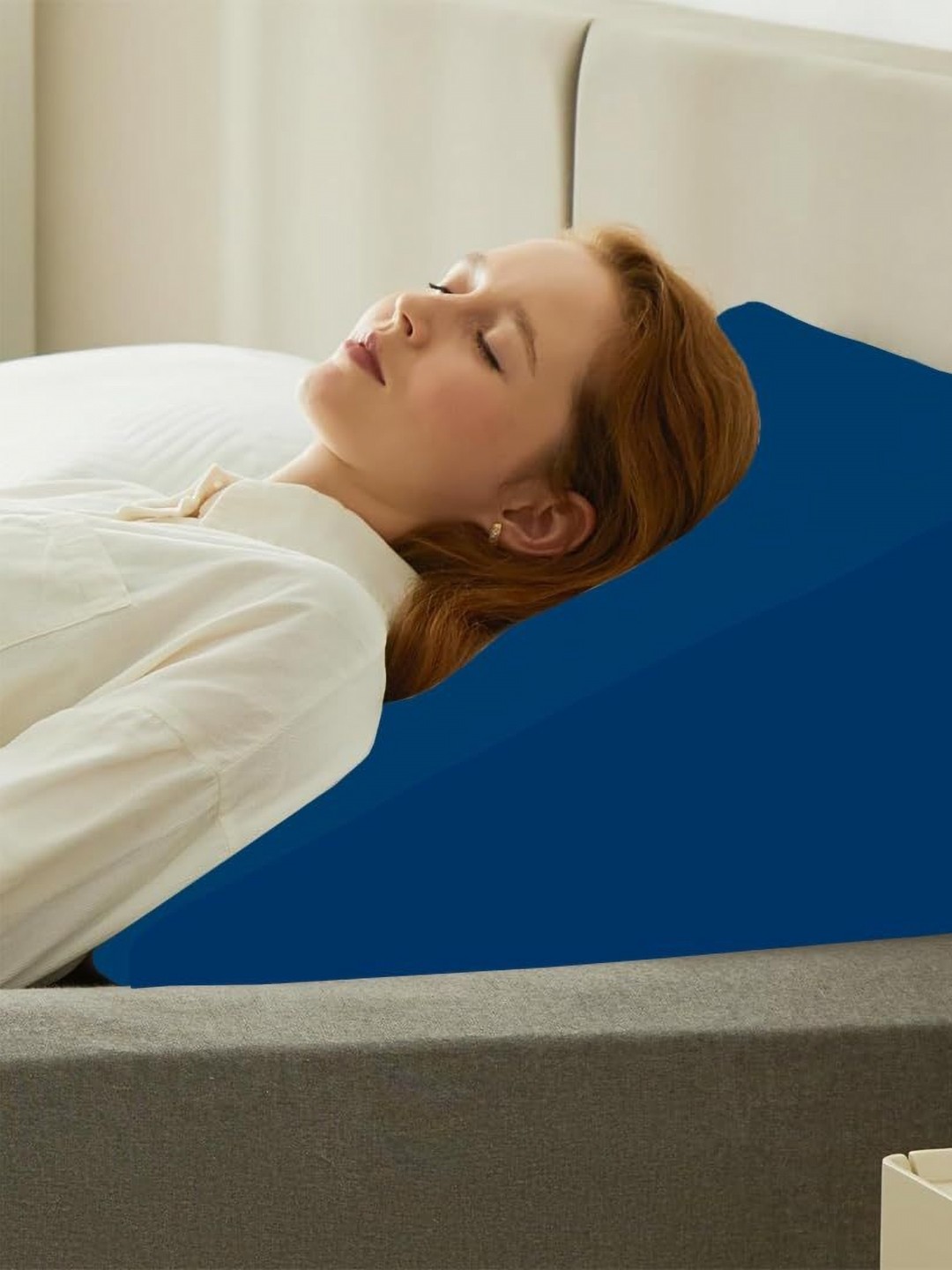 

Homerz Blue Memory Foam Filled Faux Velvet Breathable Sleep Pillow