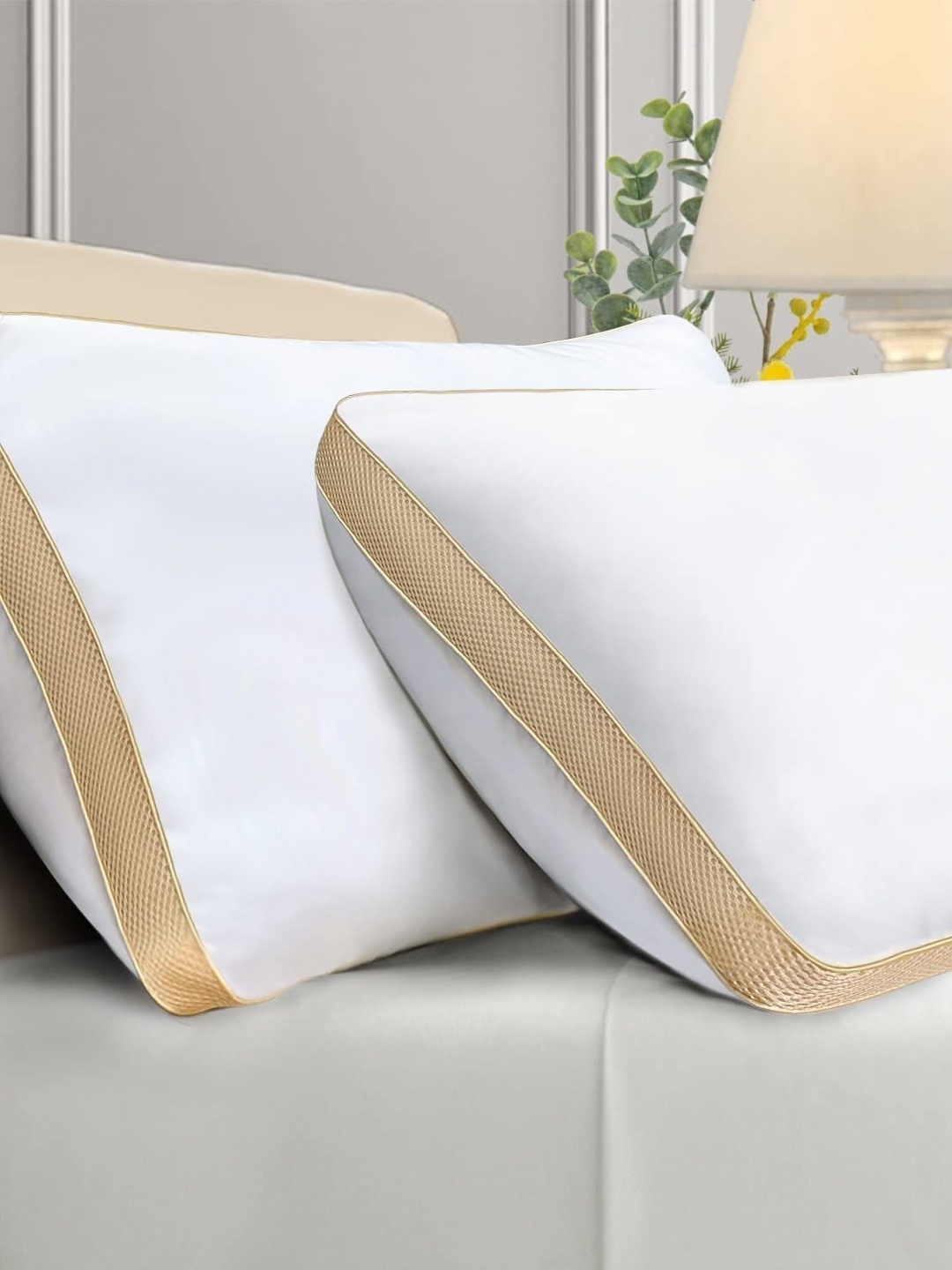 

Homerz White Fibre Filled Cotton Breathable Sleep Pillow