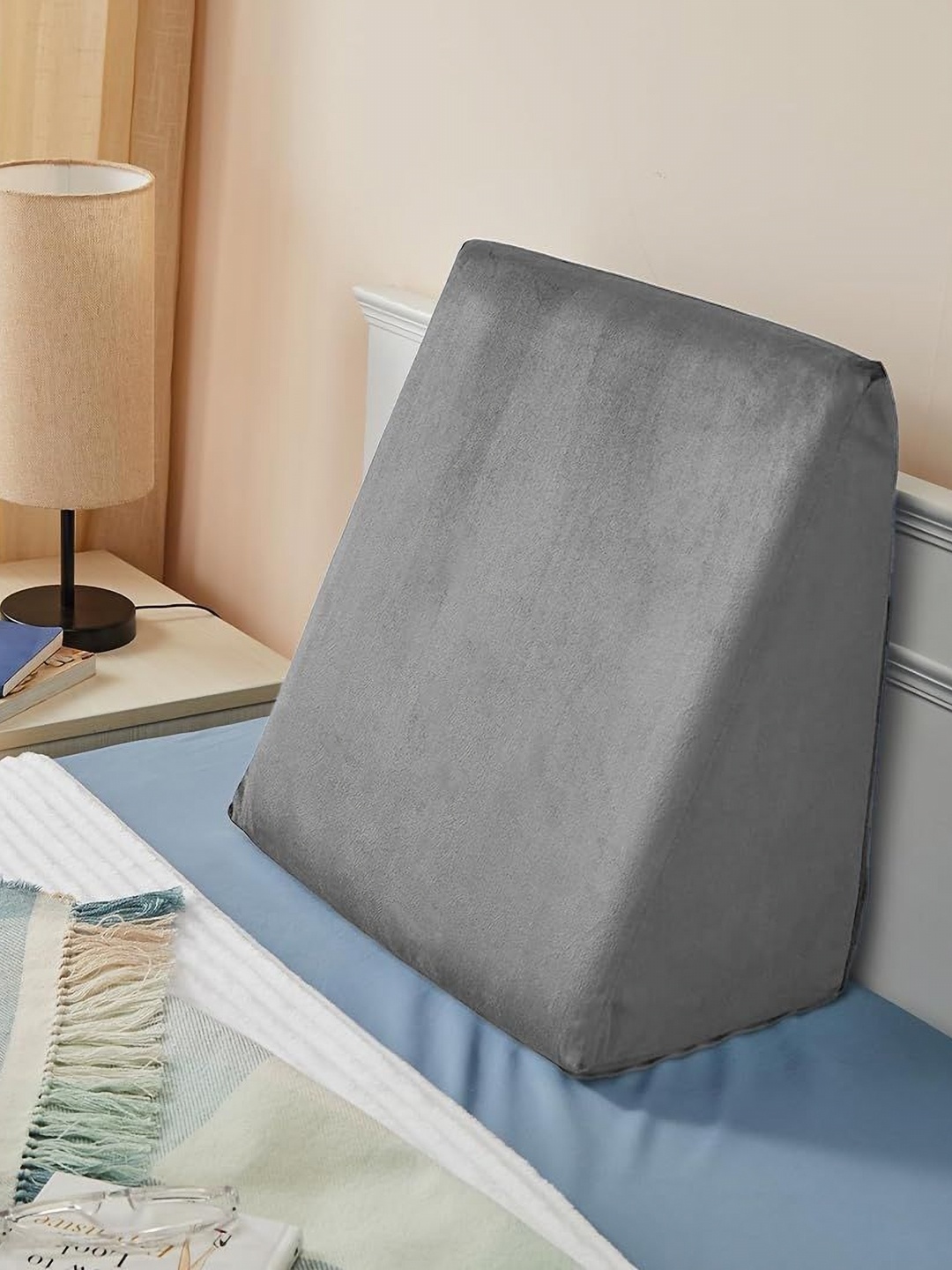 

Homerz Grey Memory Foam Filled Faux Velvet Breathable Sleep Pillow