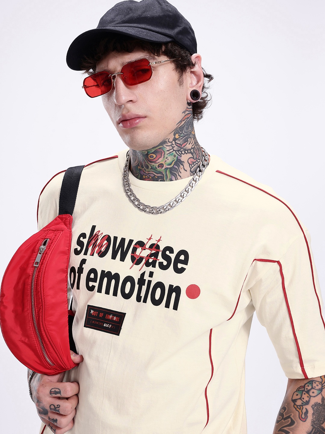 

Kook N Keech Typography Printed Oversized Pure Cotton T-shirt, Cream