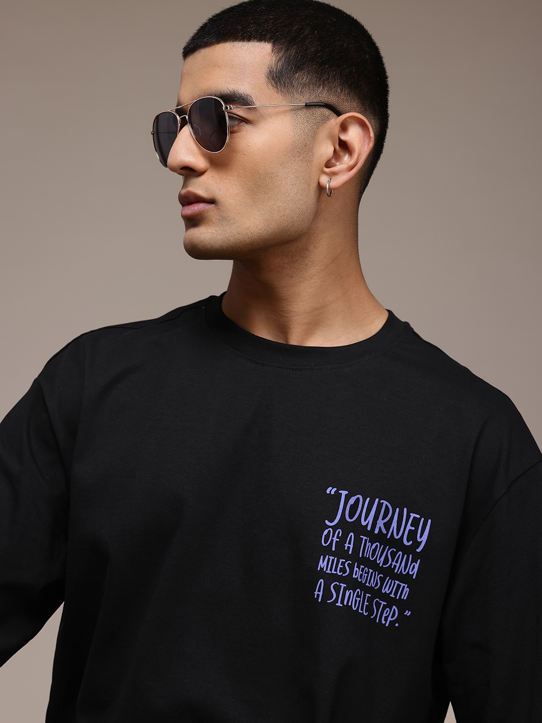

The Roadster Lifestyle Co. Pure Cotton Relaxed T-shirt, Black
