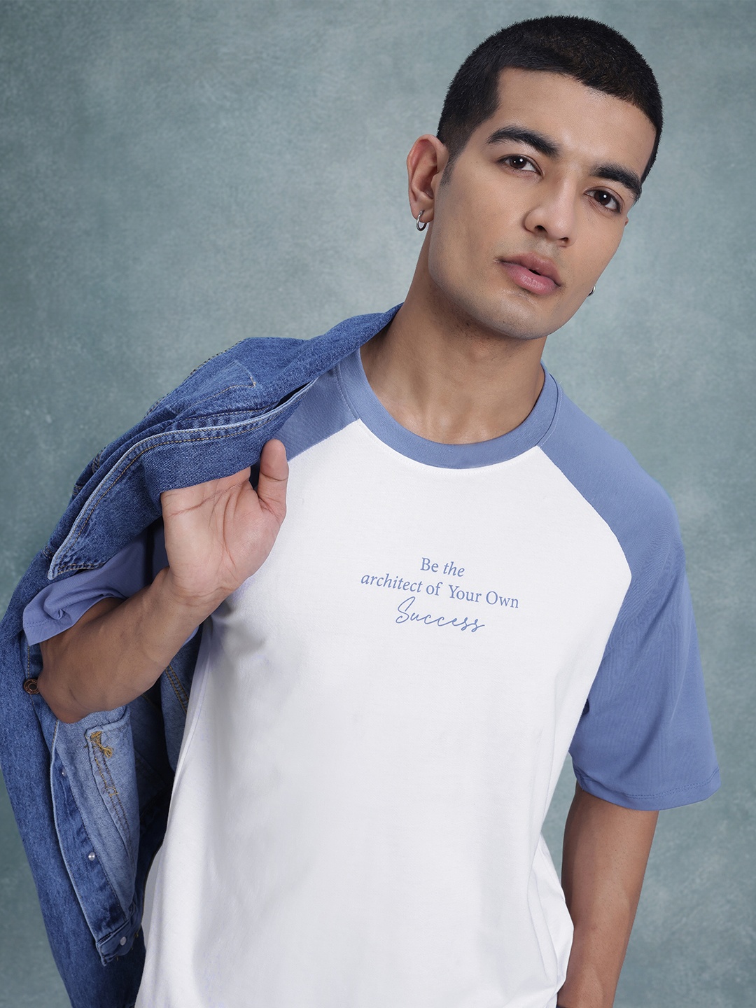 

The Roadster Life Co. Contrast Sleeve Pure Cotton Relaxed T-shirt, White