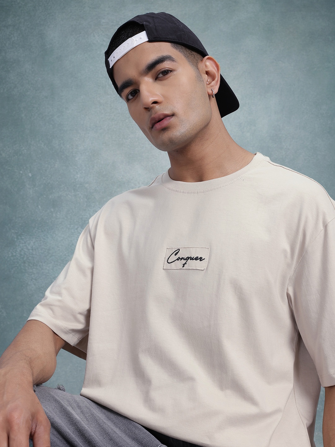 

The Roadster Life Co. Relaxed Fit Pure Cotton T-shirt, Beige