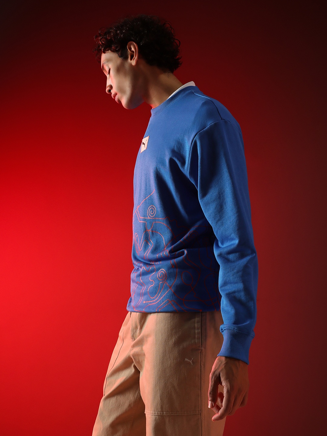 

Puma Men's Cotton Classics Crew-Neck Sweatshirt, Blue