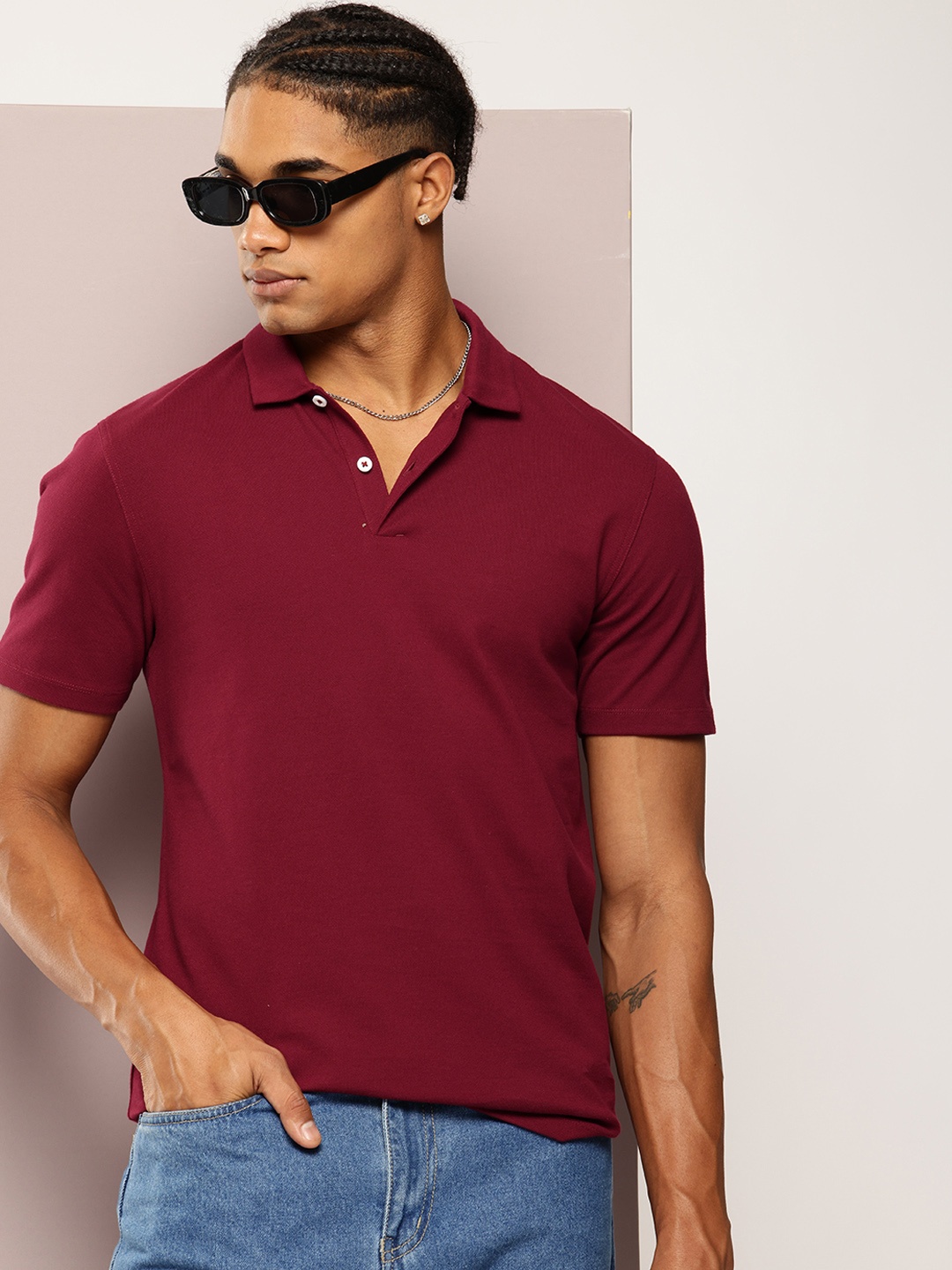 

Kook N Keech Polo Collar T-shirt, Maroon