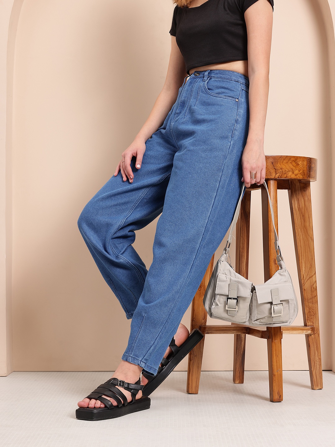 

Mast & Harbour Women Jogger Jeans, Blue