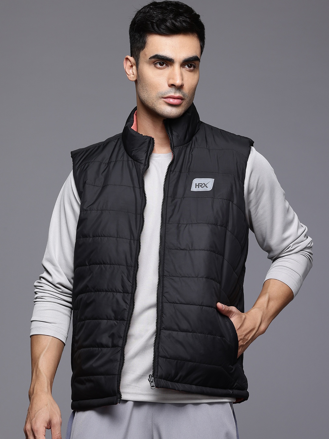 

HRX by Hrithik Roshan Men Reversible Padded Jacket, Black