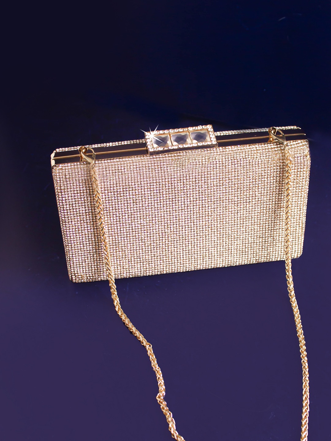 

AlorBags Embellished Box Clutch, Silver
