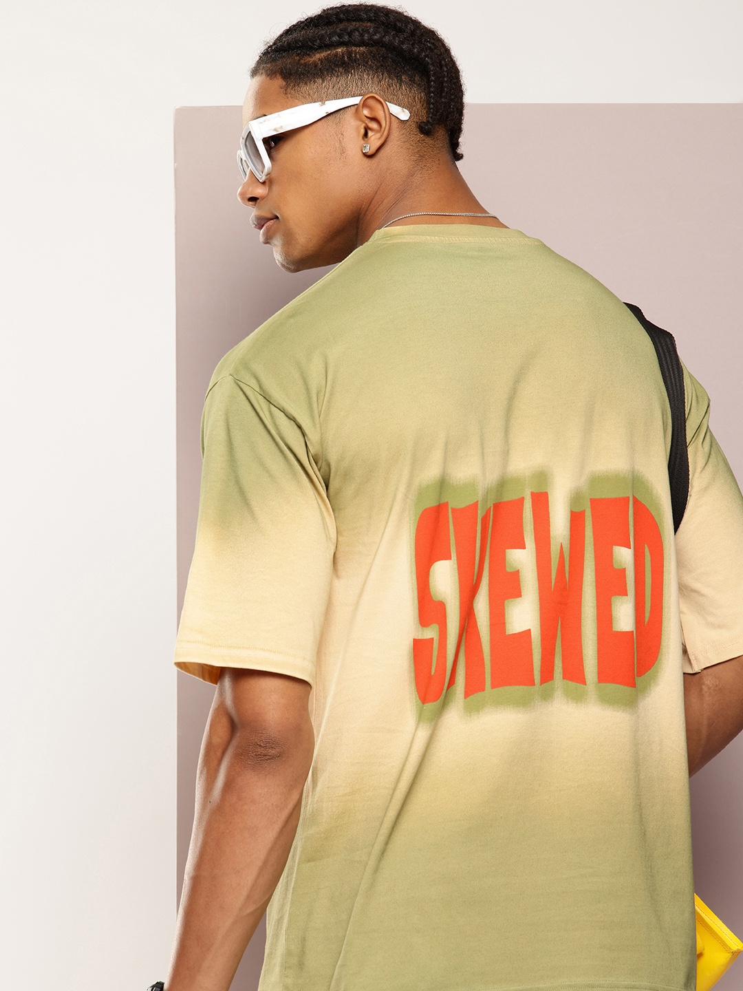 

Kook N Keech Men Typography Printed Drop-Shoulder Sleeves Oversized T-shirt, Cream