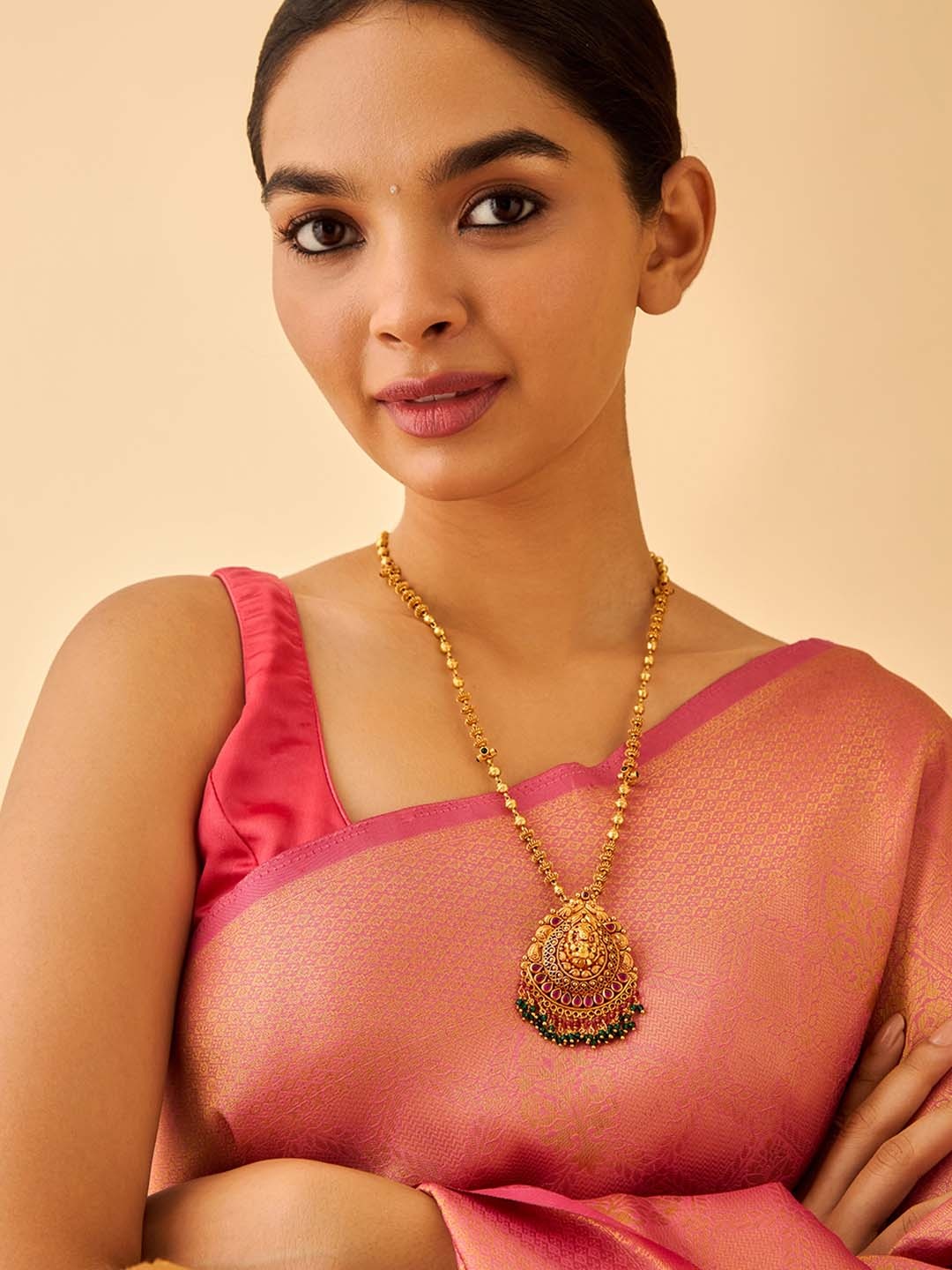 

Kushal's Fashion Jewellery 92.5 Pure Silver Gold-Plated Contemporary Pendant