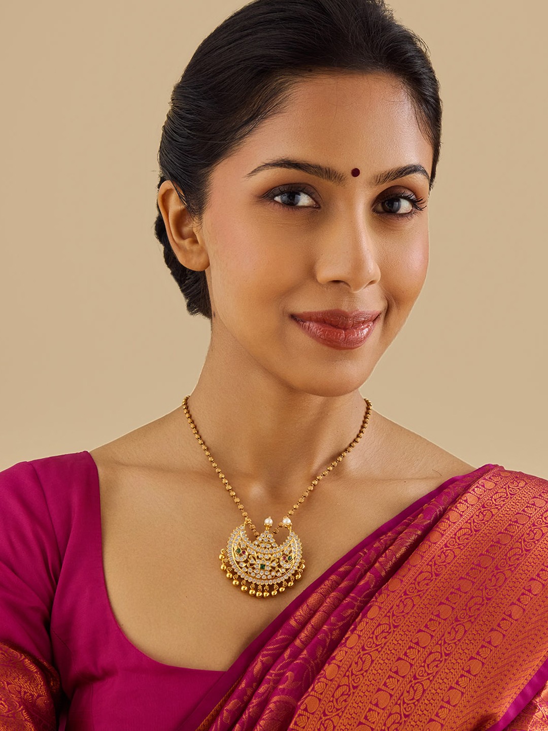 

Kushal's Fashion Jewellery 92.5 Pure Silver Gold-Plated Contemporary Pendant