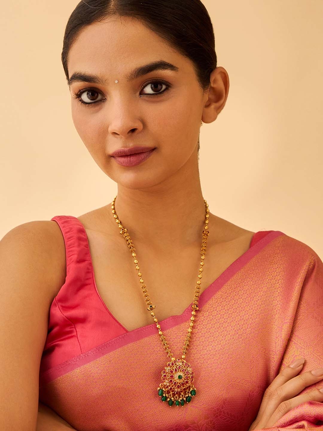 

Kushal's Fashion Jewellery 92.5 Pure Silver Gold-Plated Contemporary Pendant