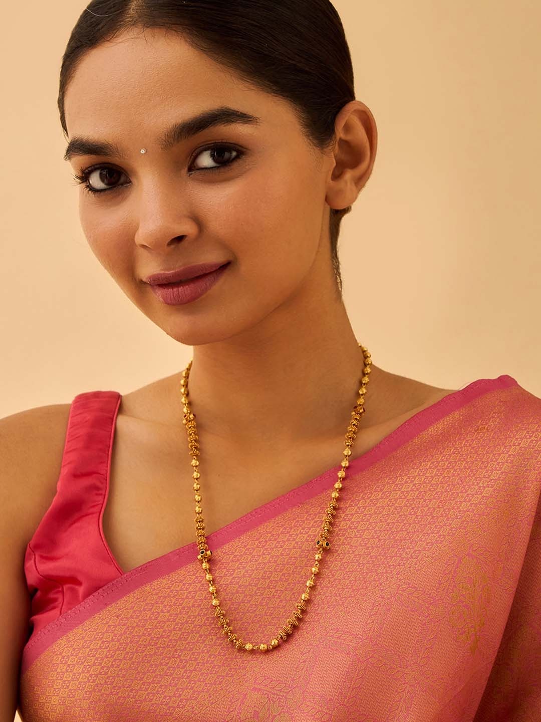 

Kushal's Fashion Jewellery 92.5 Pure Silver Gold-Plated Stone Studded Chain