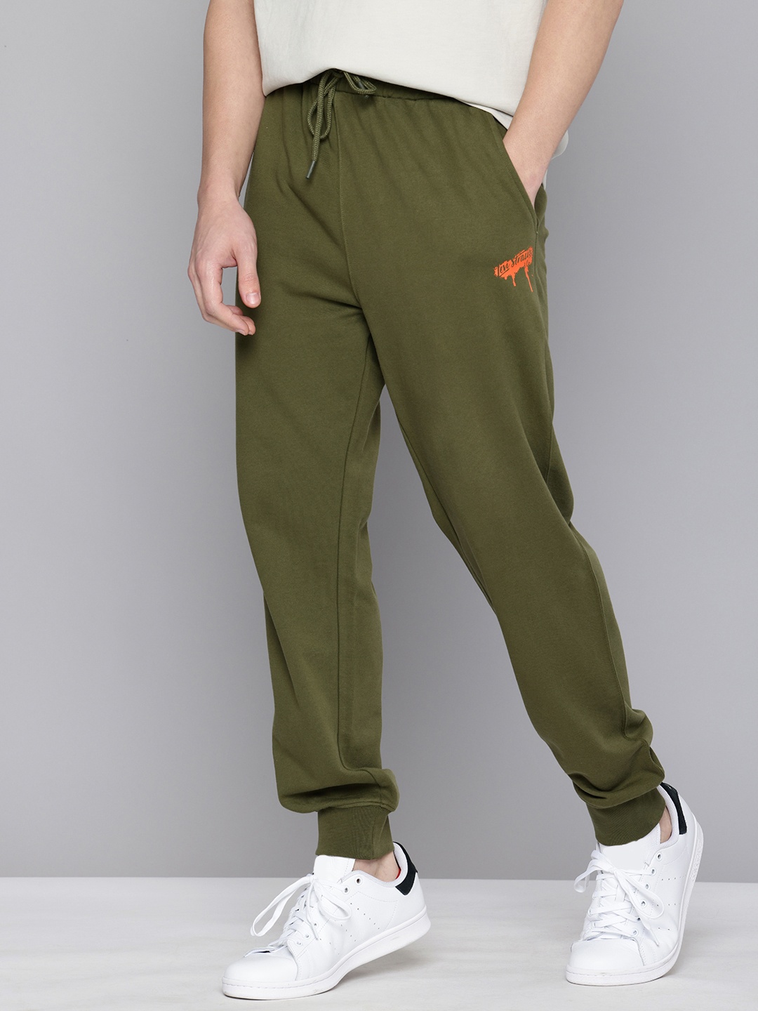 

Levis Men Pure Cotton Joggers, Olive