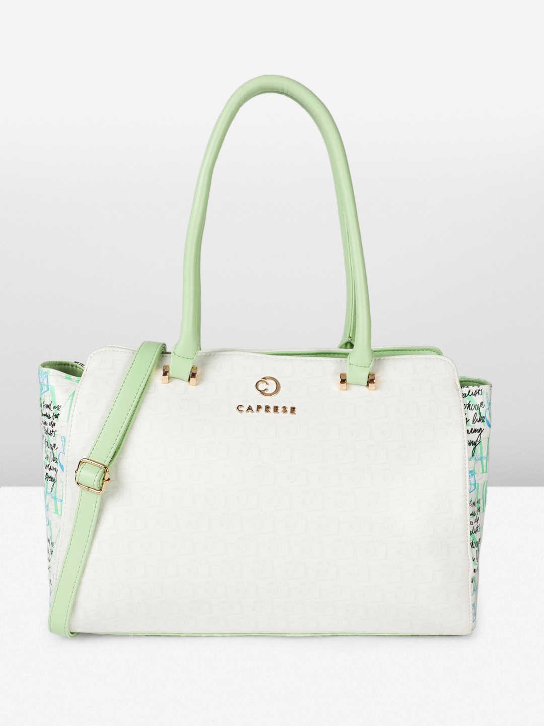 

Caprese Madeline Printed Structured Shoulder Bag, Off white