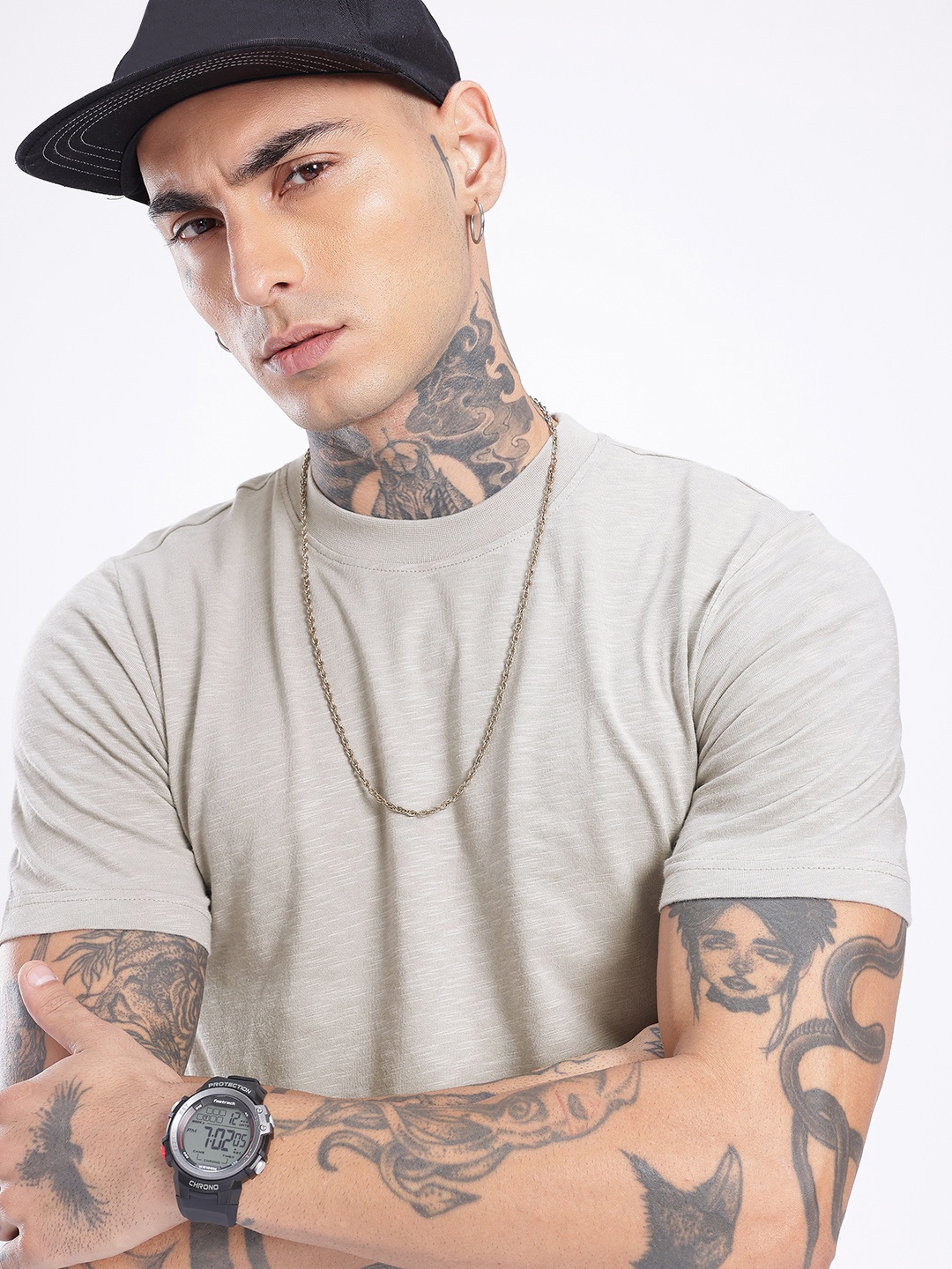 

glitchez Street Smart Slub Effect T-shirt, Grey