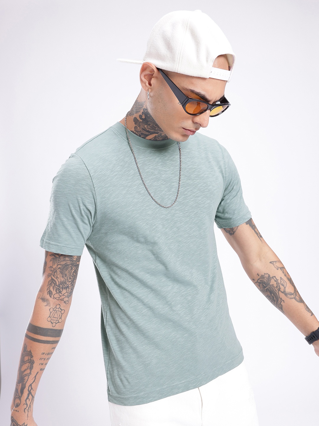 

glitchez Street Smart Slub Effect T-shirt, Blue