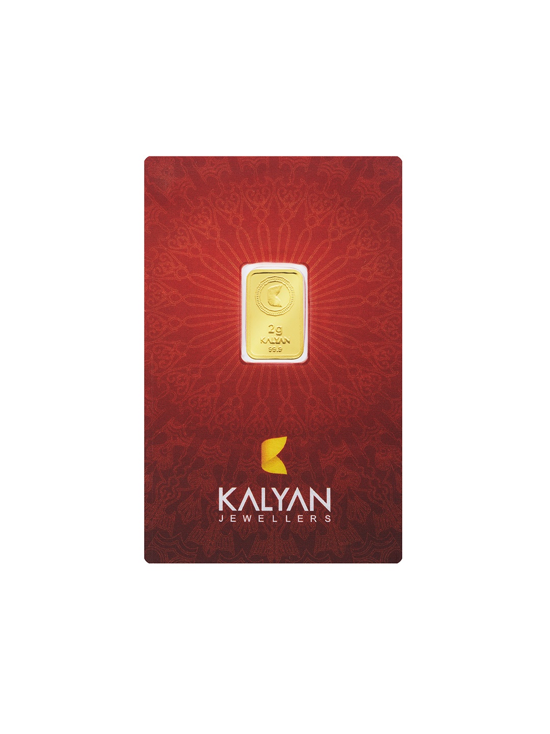 

Kalyan Jewellers 24KT 999 Purity Lotus Gold Bar Coin - 2 g