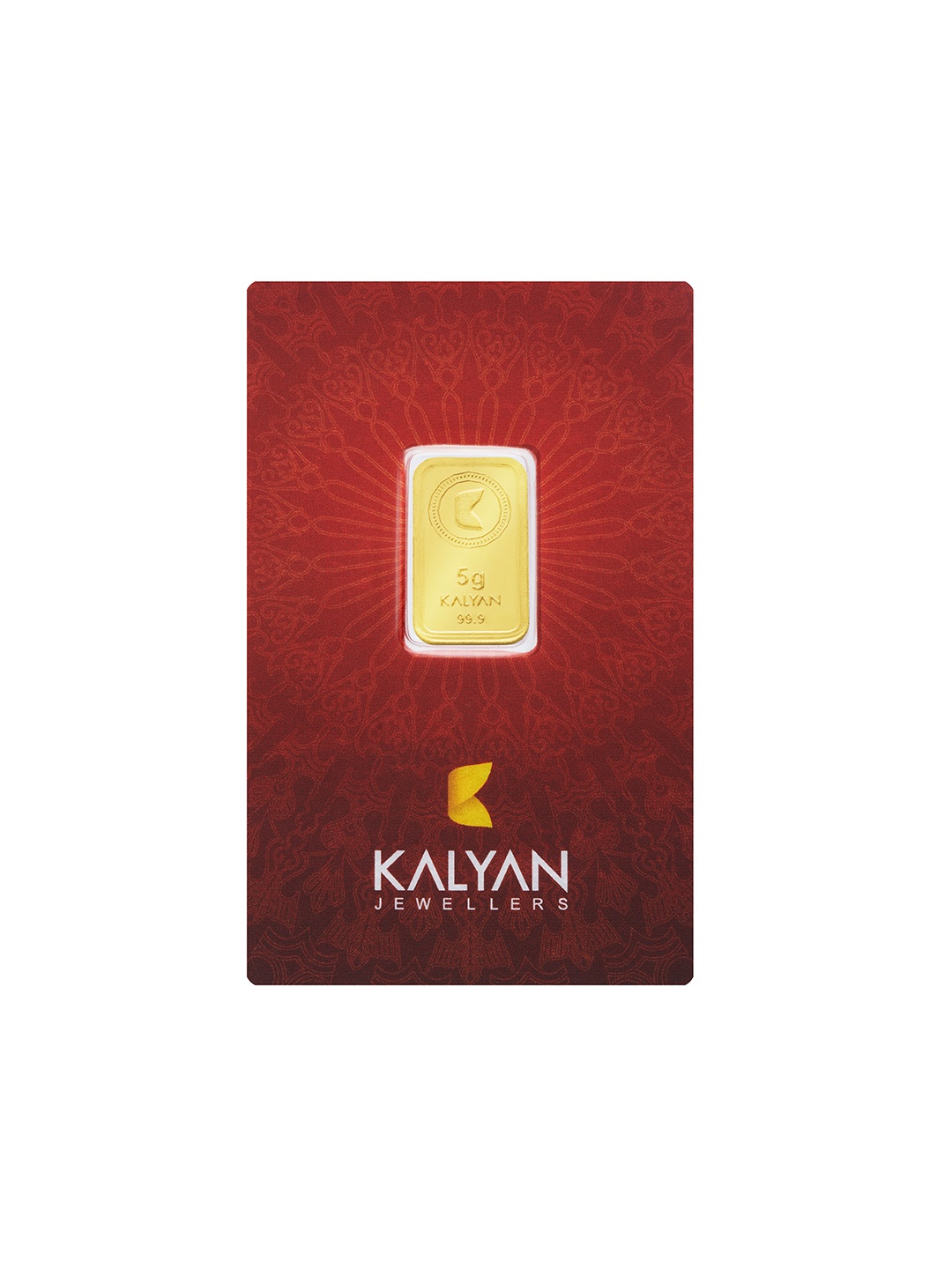 

Kalyan Jewellers 24KT 999 Purity Lotus Gold Bar Coin - 5 g