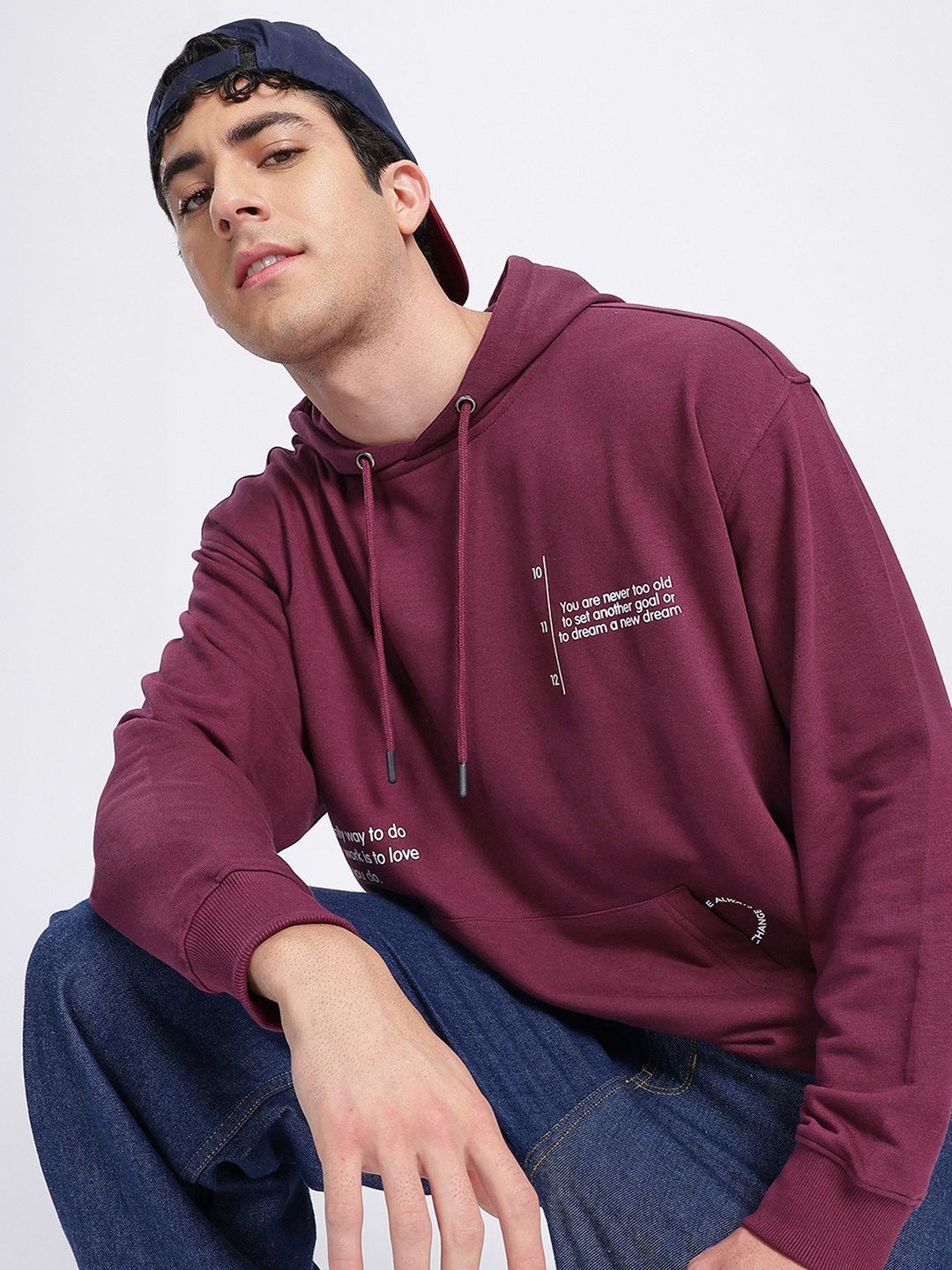 

glitchez Shenanigans Essential Typography Hooded Sweatshirt, Burgundy