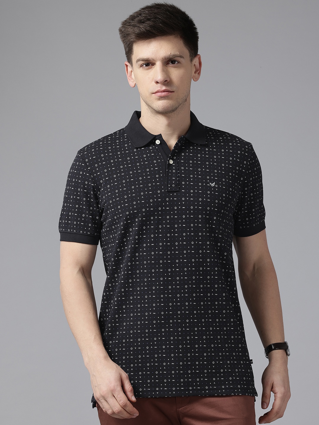 

Blackberrys Printed Polo Collar Slim Fit T-shirt, Black