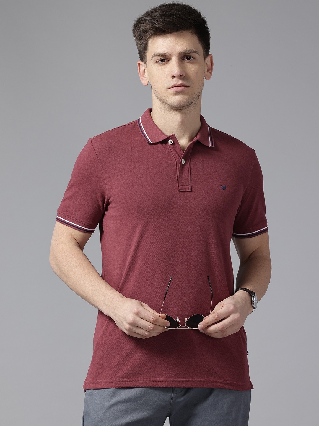 

Blackberrys Polo Collar Slim Fit T-Shirt, Mauve