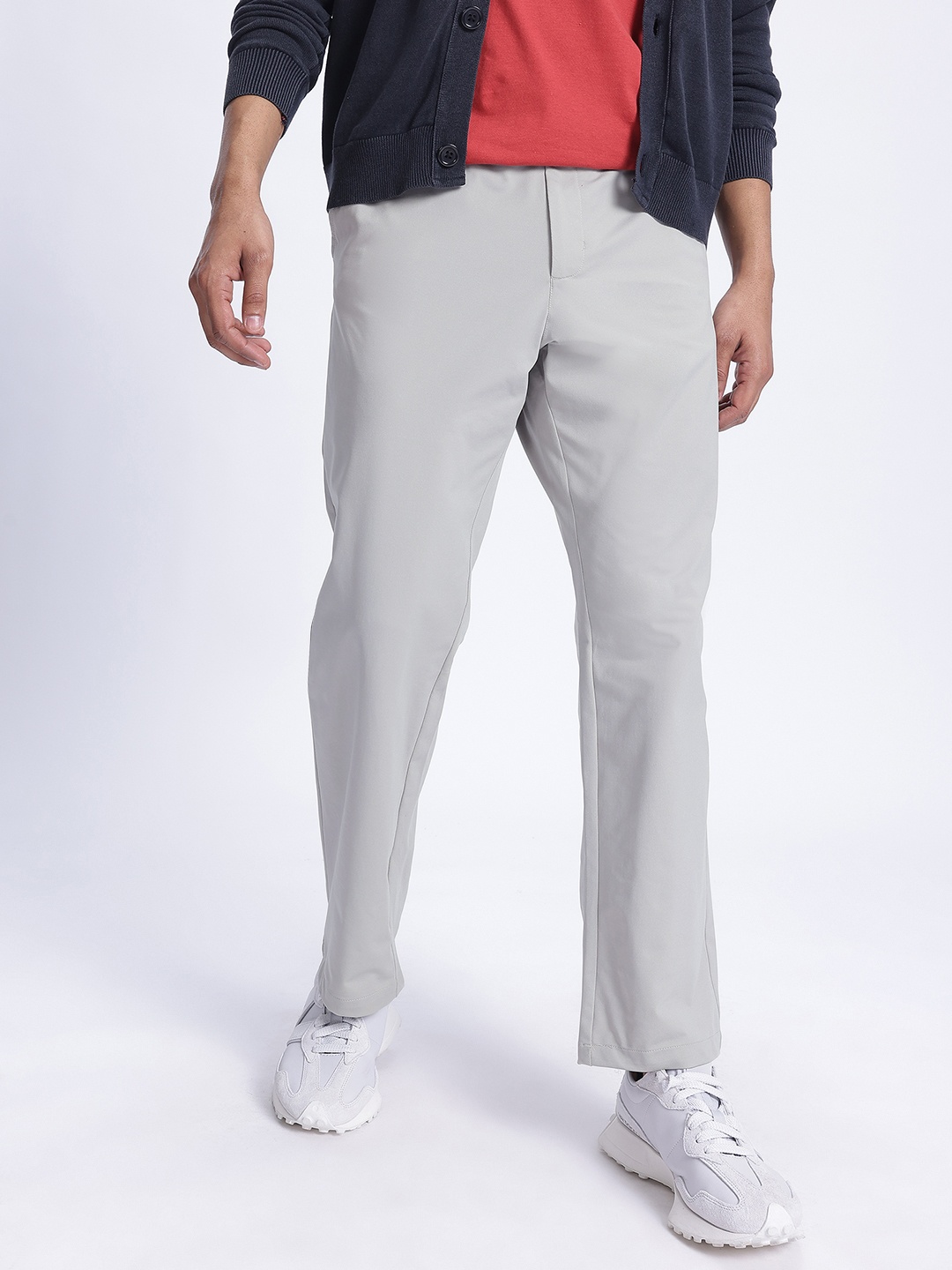 

glitchez Men Timeless Style Mid-Rise Relaxed Fit Chinos, Grey