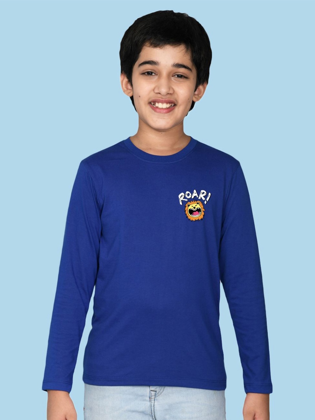 

NUSYL Boys Graphic Printed Round Neck Cotton T-shirt, Blue
