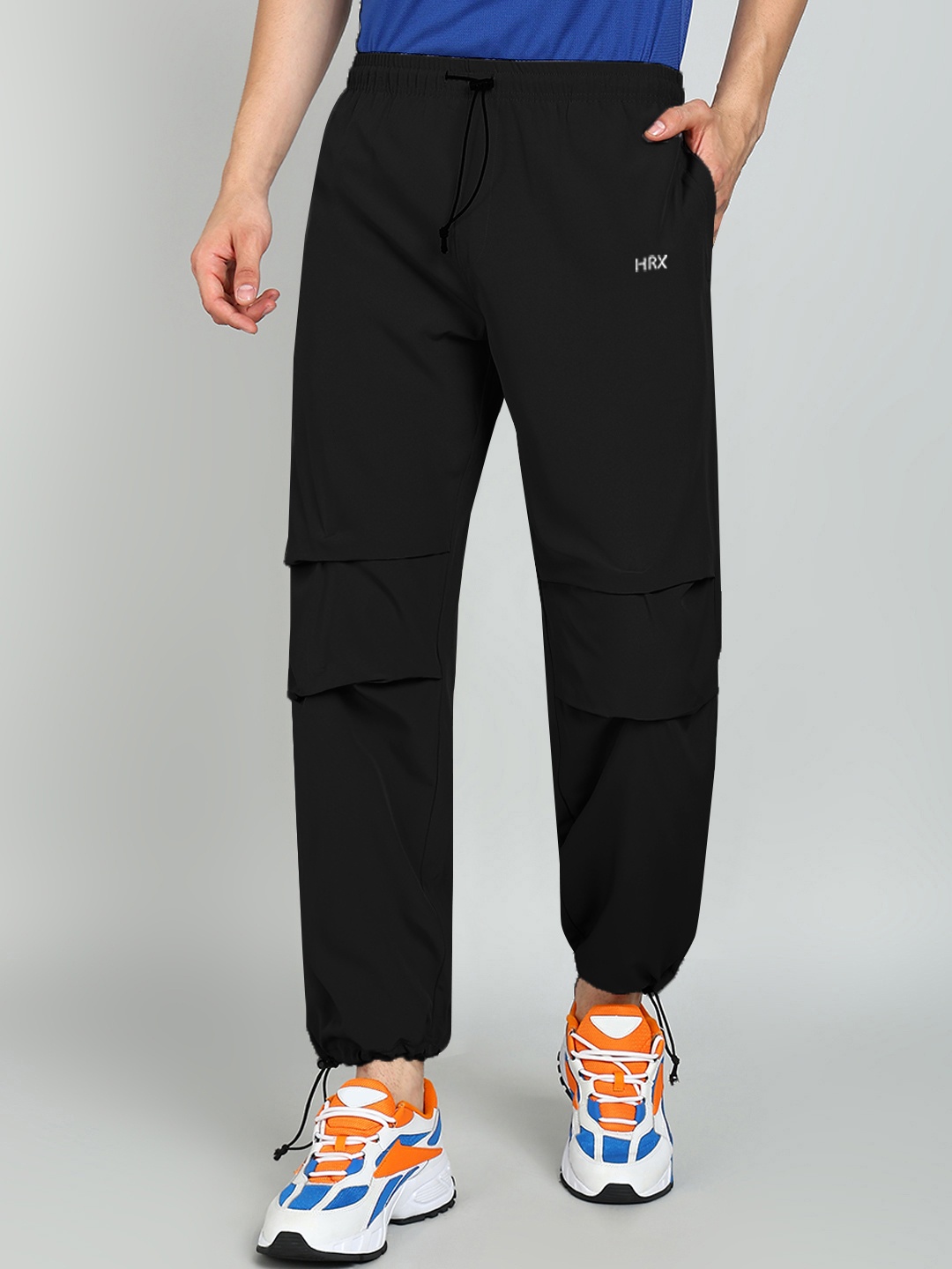 

HRX by Hrithik Roshan Men Mid-Rise Parachute Track Pants, Black