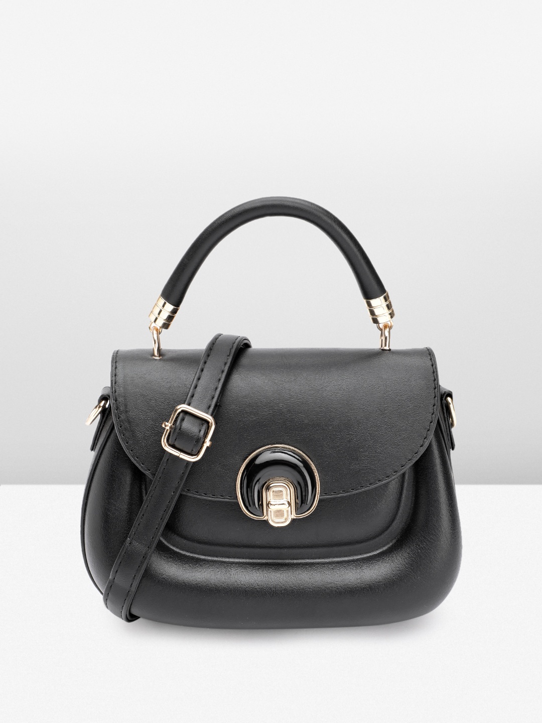 

DressBerry Structured Satchel Bag, Black