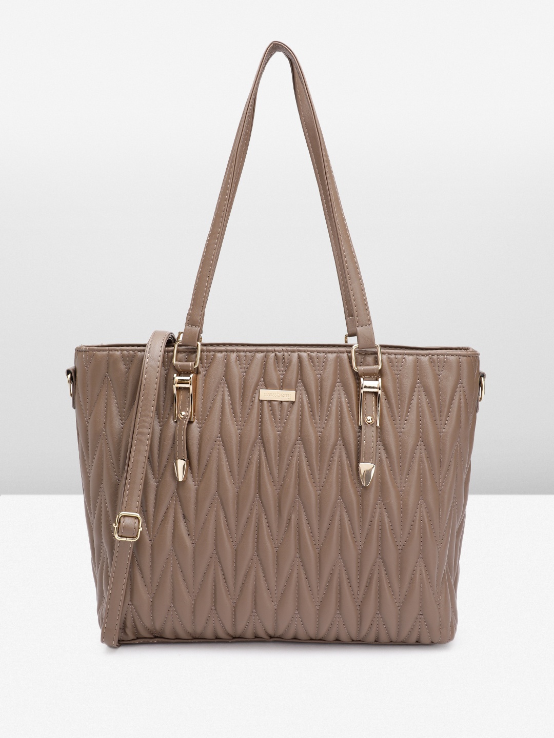 

DressBerry Structured Quilted Shoulder Bag, Brown