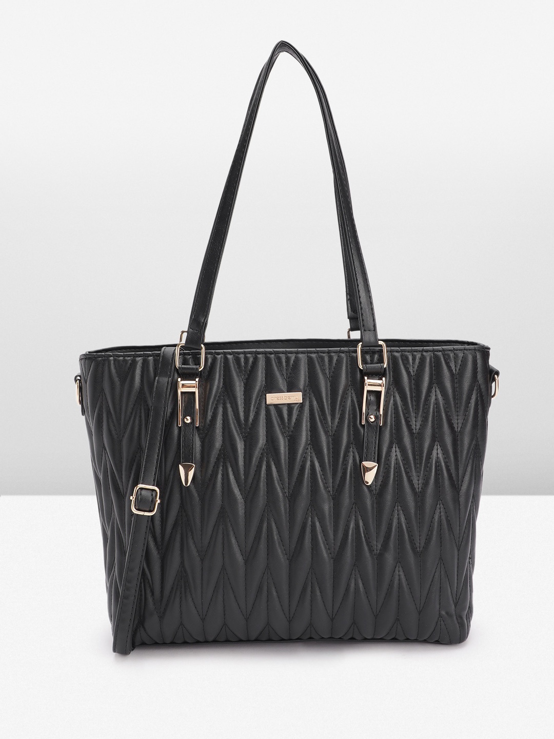 

DressBerry Structured Quilted Shoulder Bag, Black