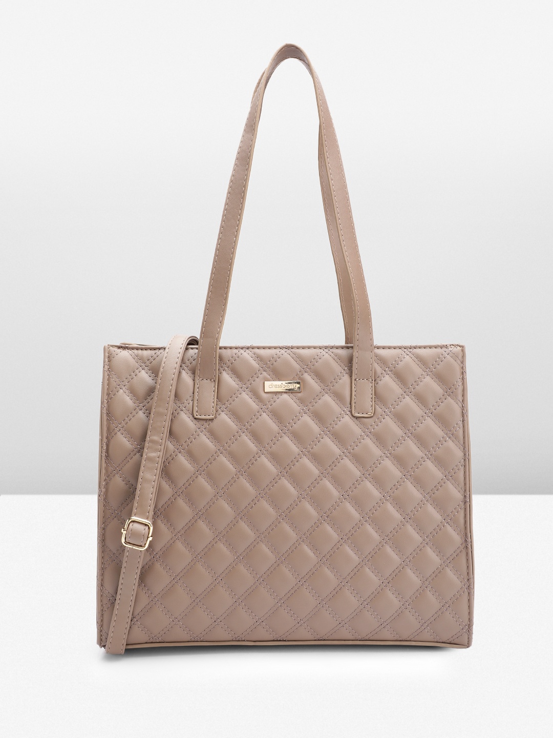 

DressBerry Structured Quilted Shoulder Bag, Brown