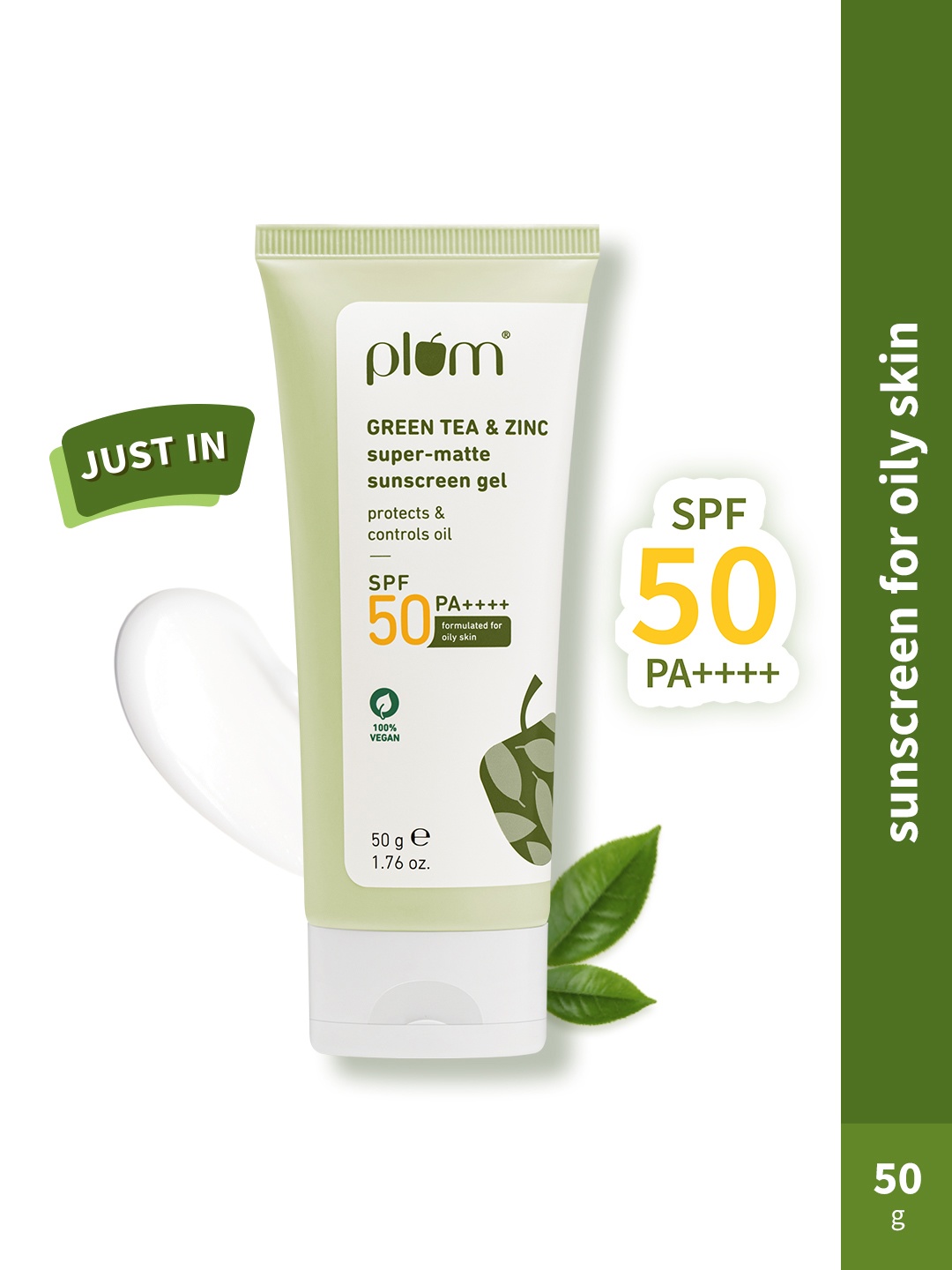 

Plum Green Tea & Zinc Super-Matte SPF 50 PA ++++ Sunscreen Gel - 50 g