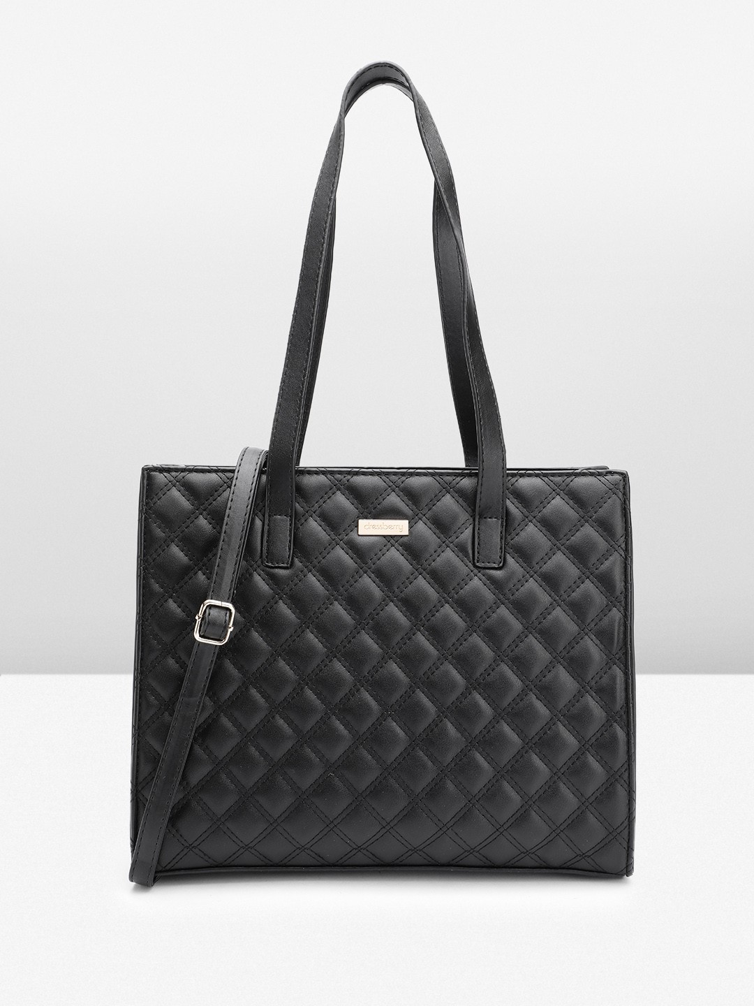 

DressBerry Structured Quilted Shoulder Bag, Black