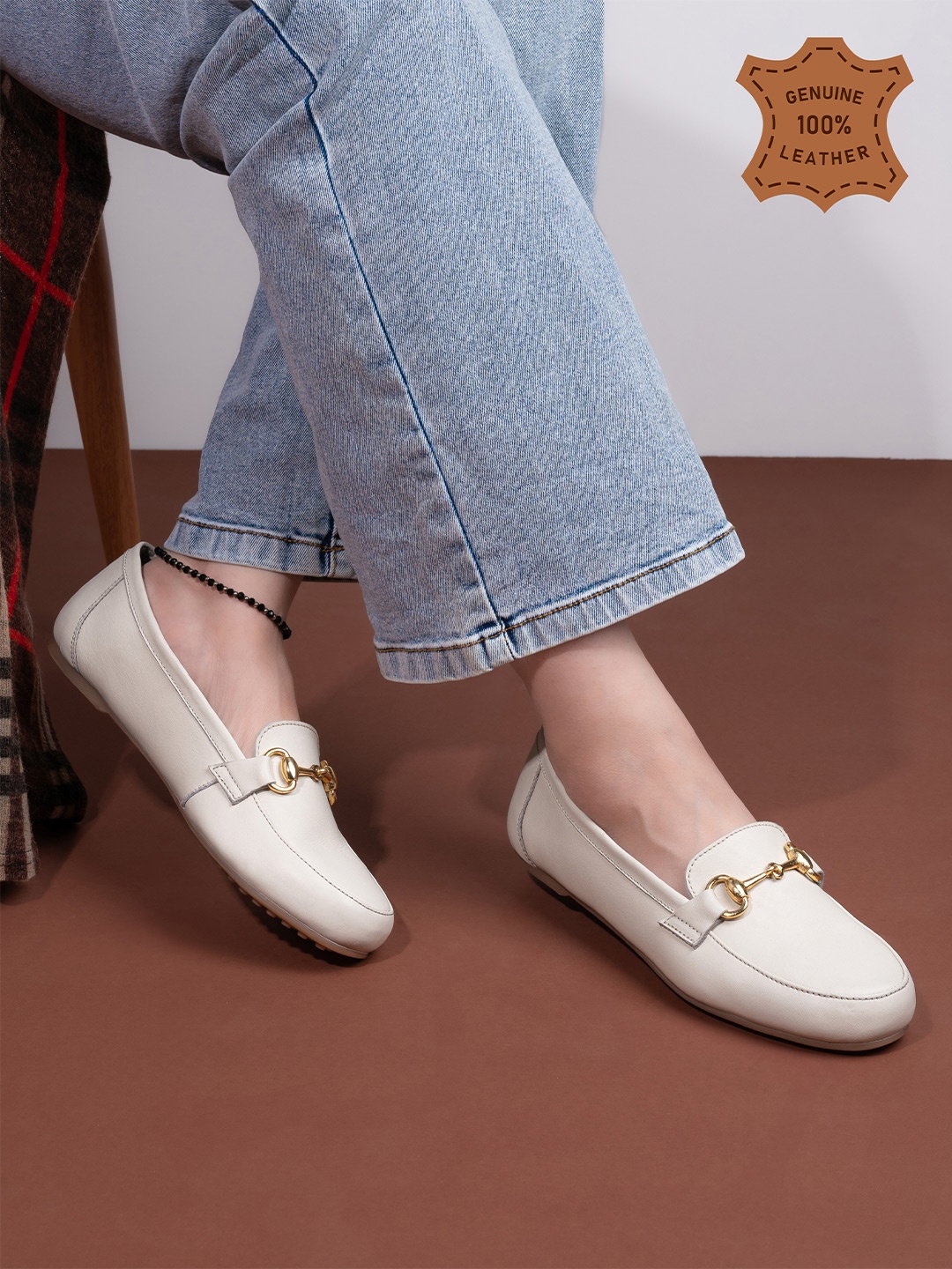

Hydes N Hues Women Leather Loafers, Off white