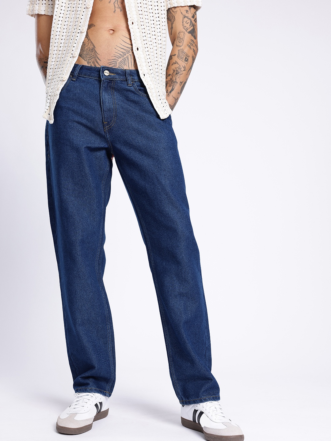 

glitchez Men Cool Touch Straight Fit Jeans, Blue