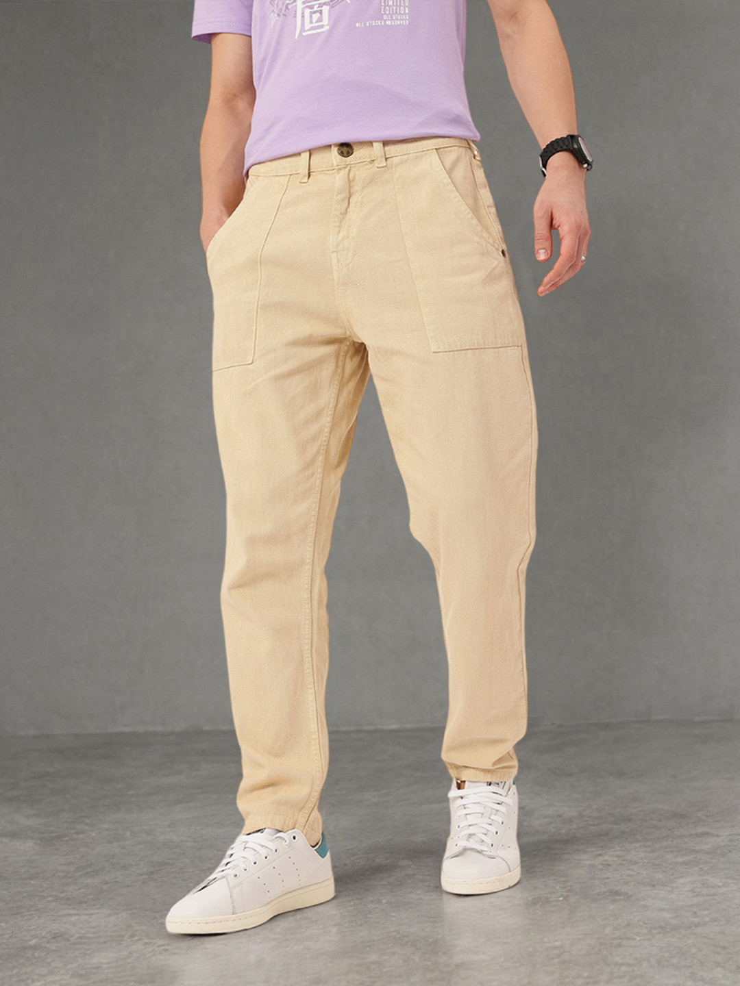 

glitchez Men Soft Sleek Regular Caribbean Fit Jeans, Khaki
