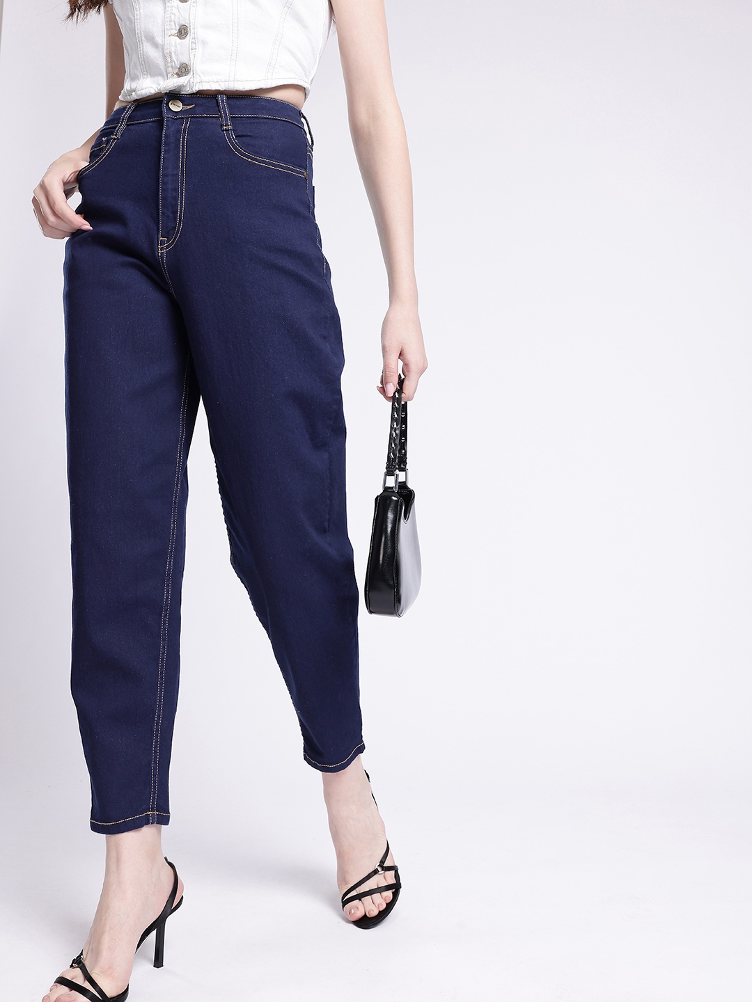 

glitchez Women Urban Cool Slouchy Fit Stretchable Jeans, Blue