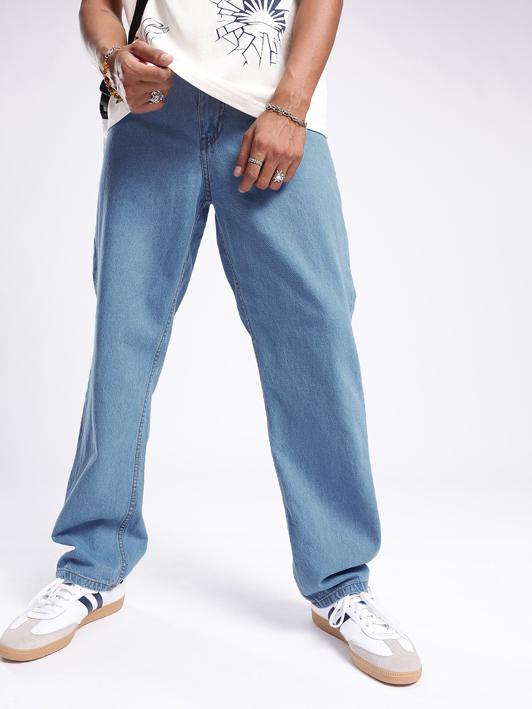 

glitchez Men Timeless Classic Straight Fit Jeans, Blue