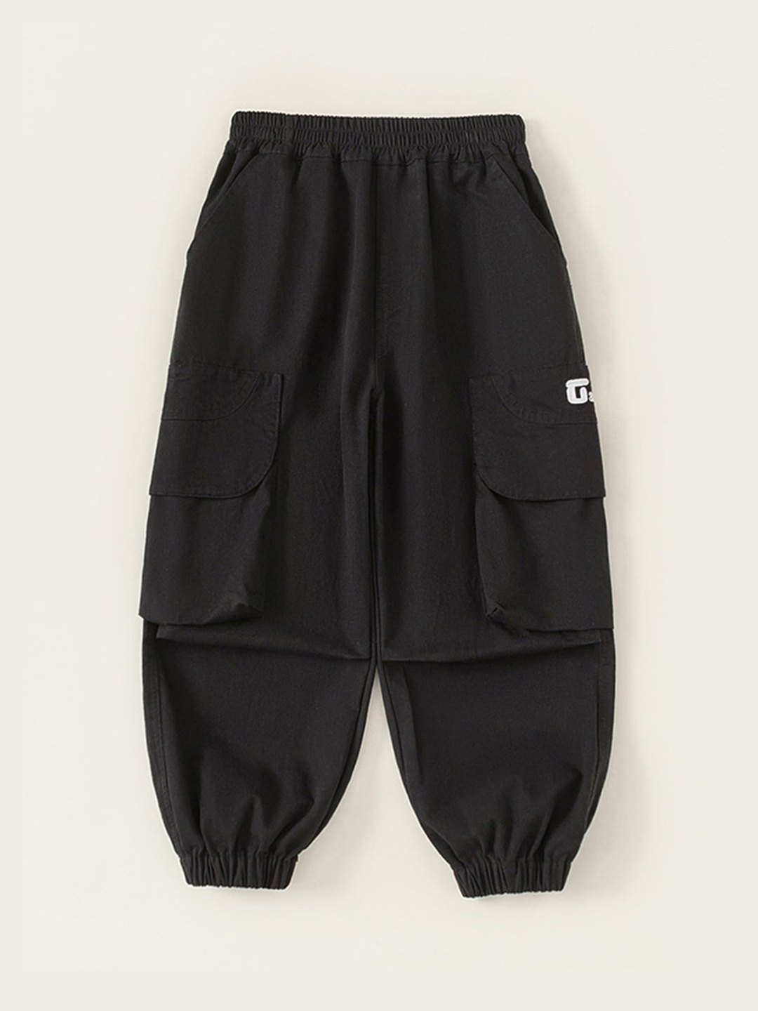 

LULU & SKY Boys Mid-Rise Cotton Joggers, Black