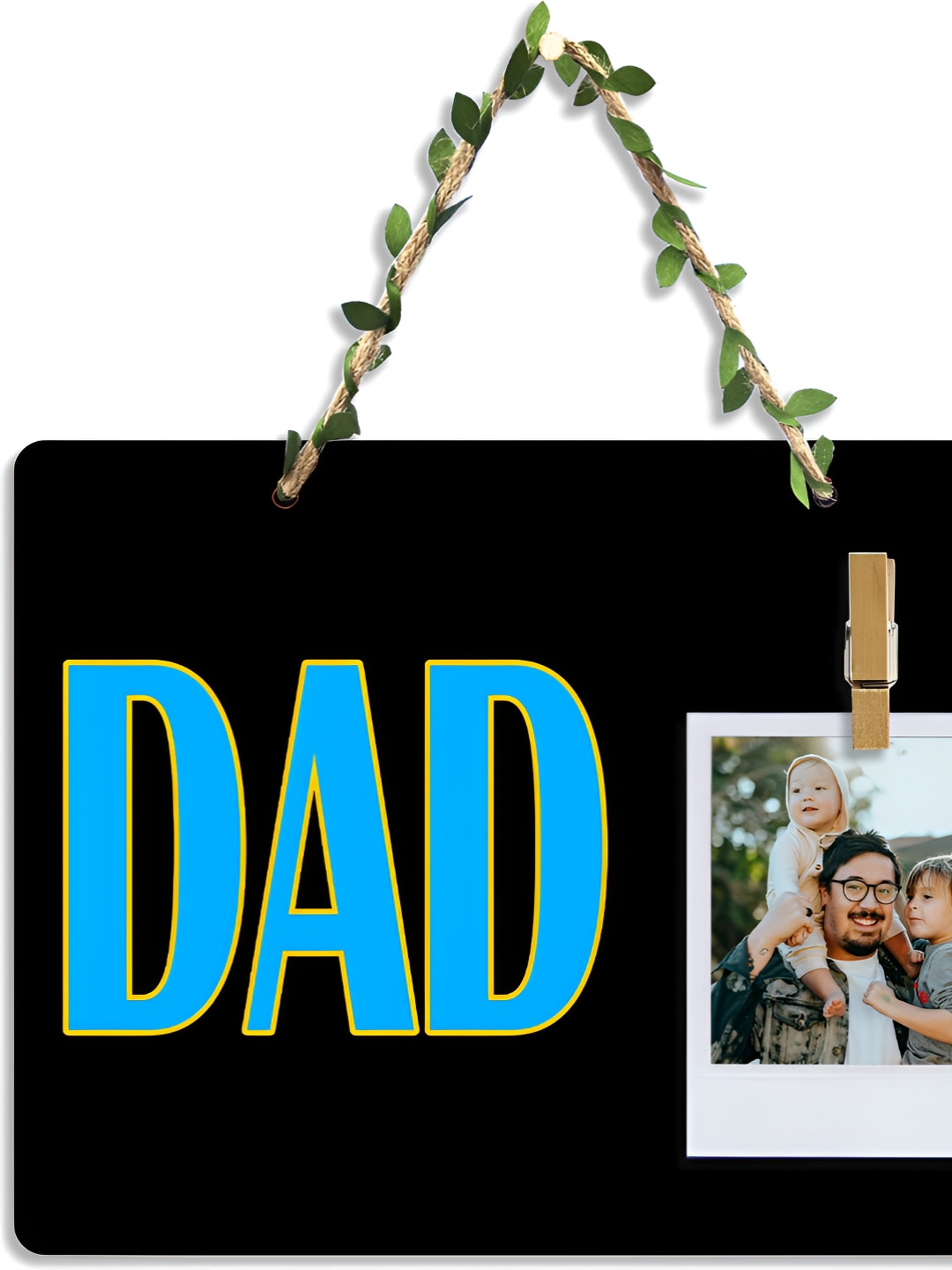 

SEHAZ ARTWORKS Black & Blue Dad Printed Wooden Wall Hanging