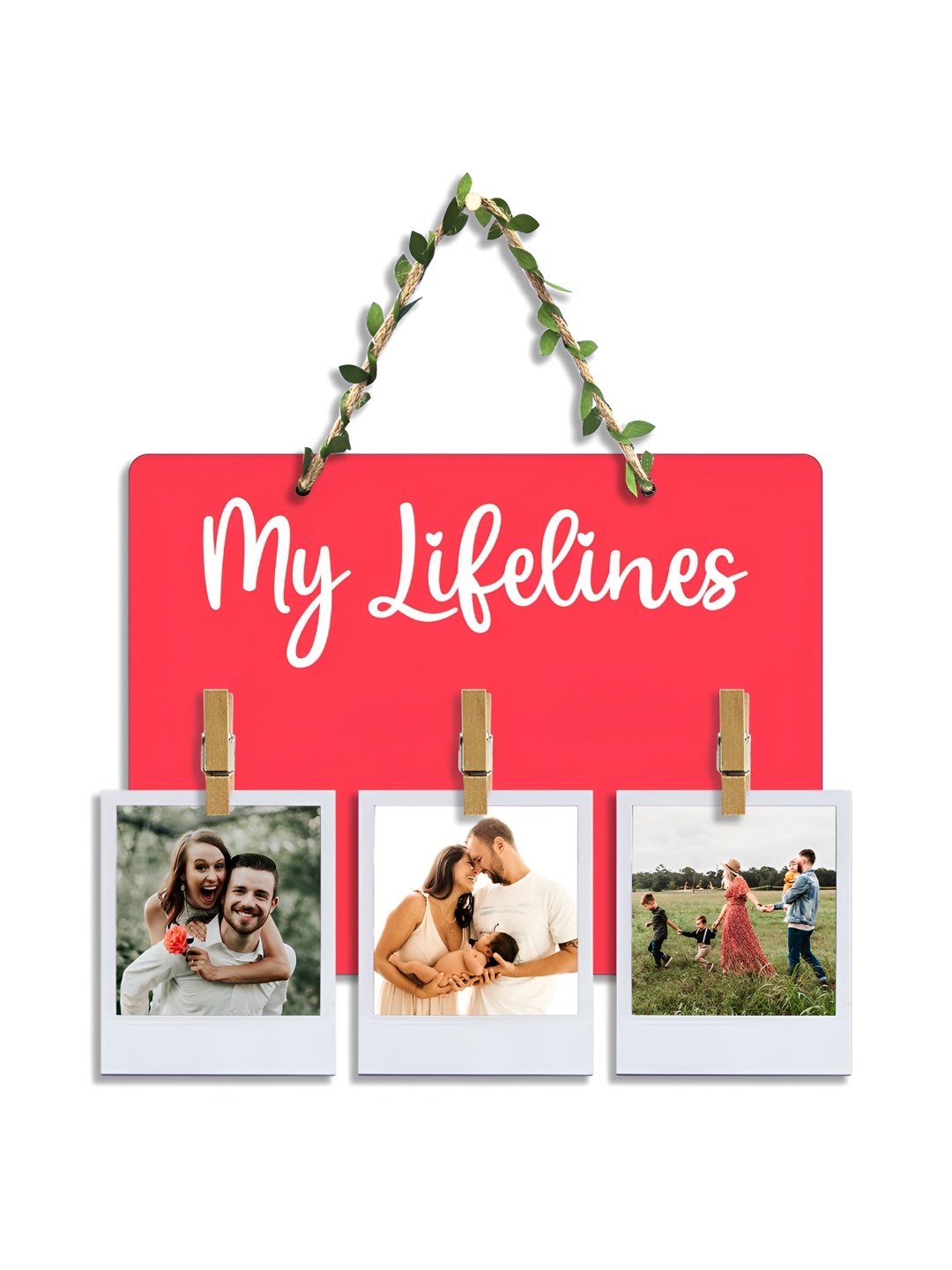 

SEHAZ ARTWORKS Red & White Printed Wooden Wall Hangings