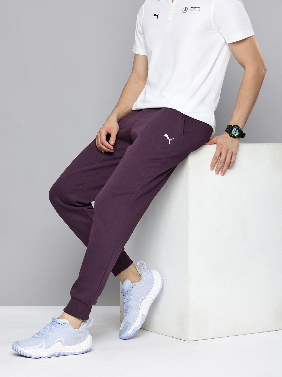 PUMA Motorsport Men Mercedes-AMG Petronas F1 Regular Fit Joggers, Purple