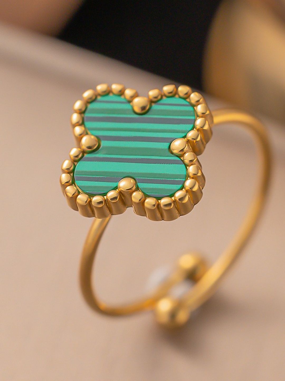 

MYKI Gold-Plated Stainless Steel Adjustable Finger Ring