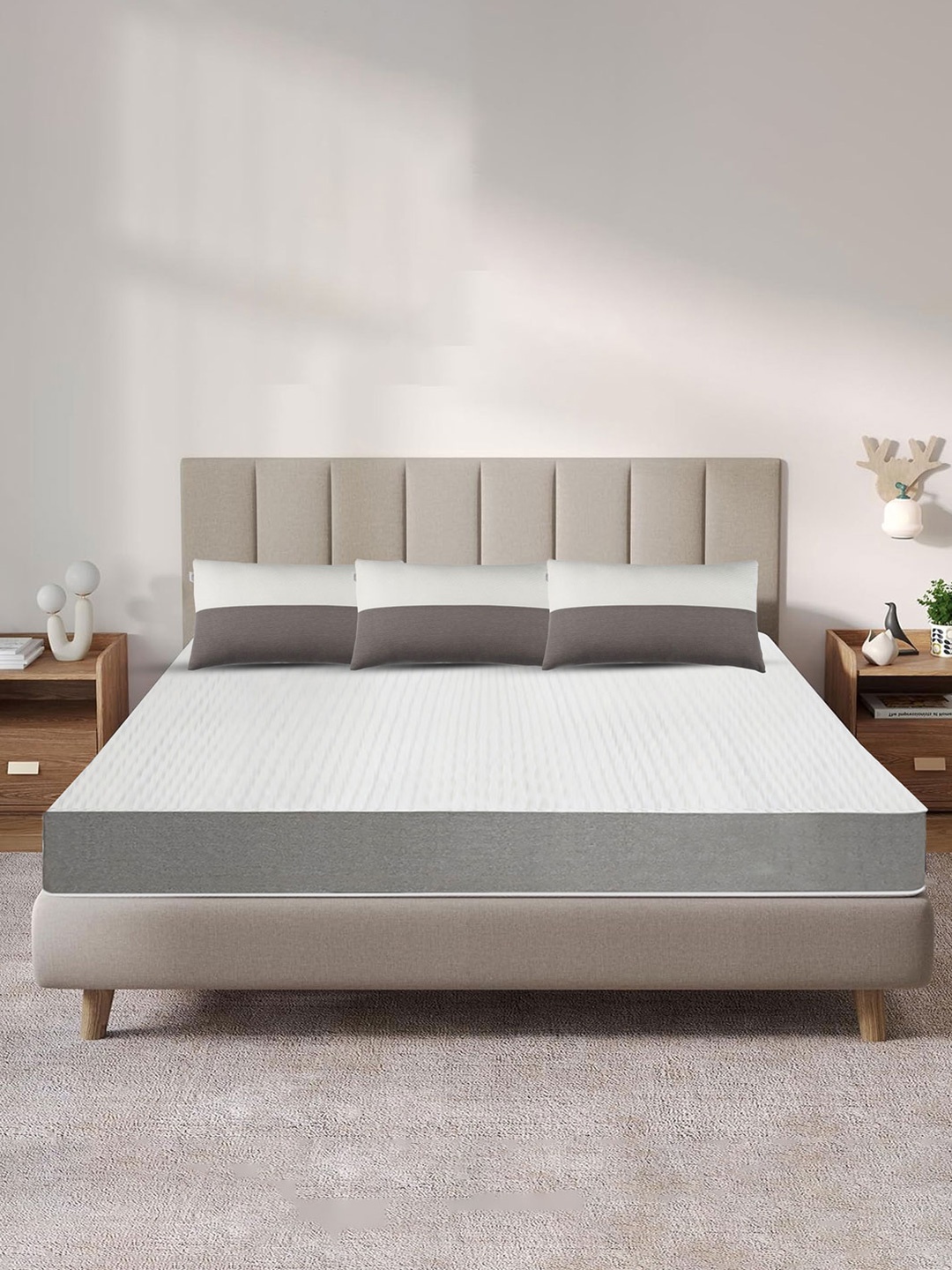 

GADDA CO White & Grey Cotton Breathable Mattress