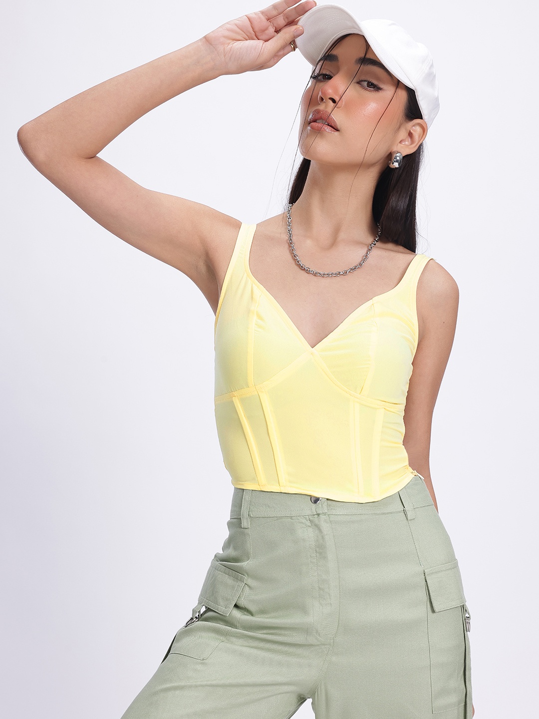 

glitchez Sunkissed Diva Corset Style Top, Yellow