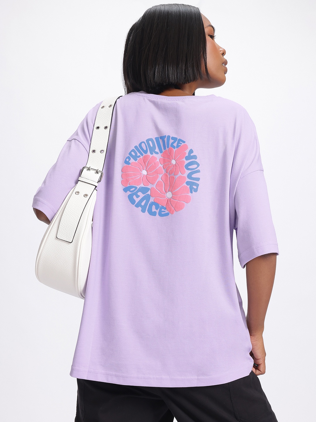 

glitchez Floral Frenzy Oversize T-shirt, Lavender