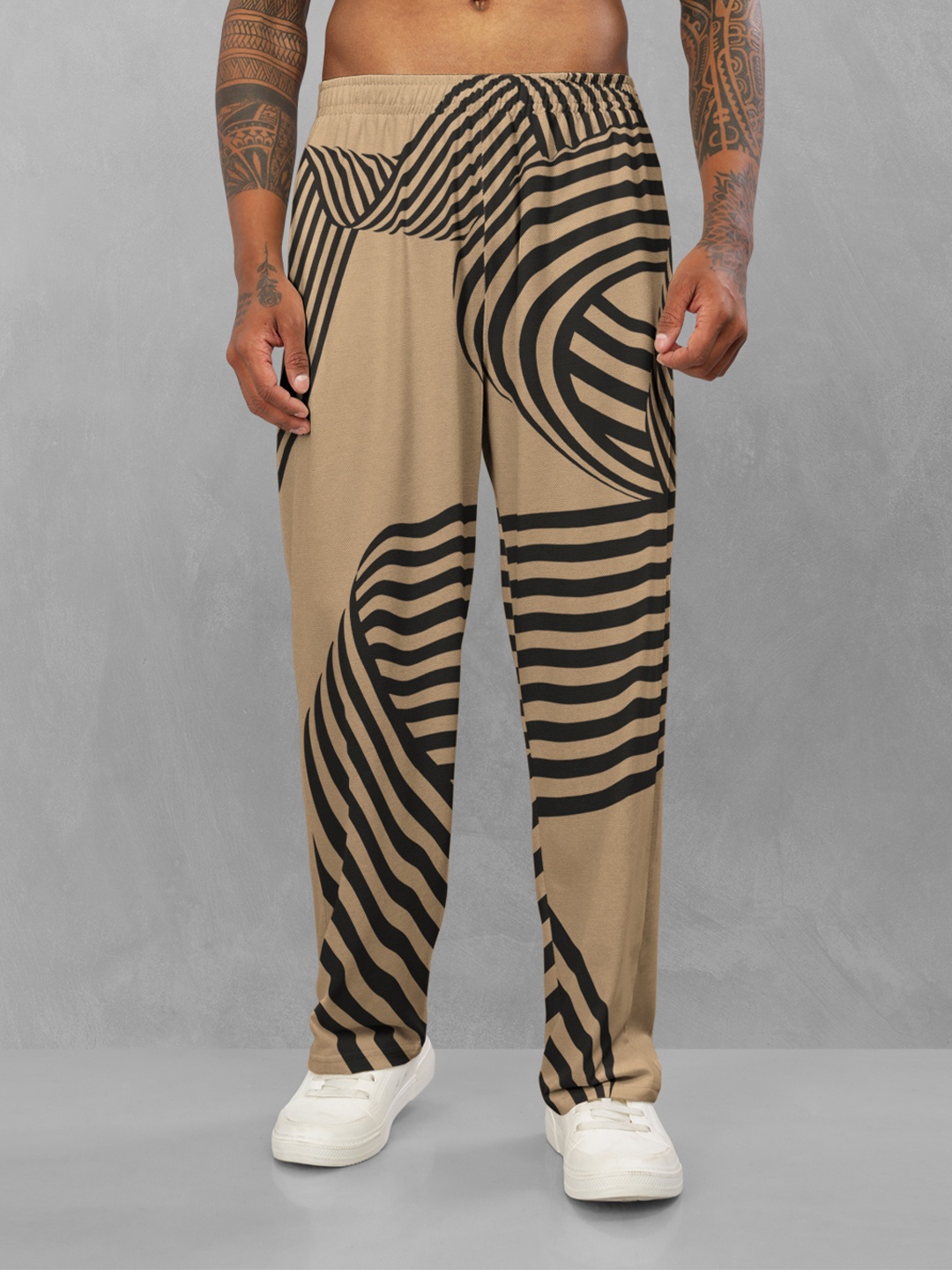 

BULLMER Men Printed Relaxed Fit Track Pants, Khaki