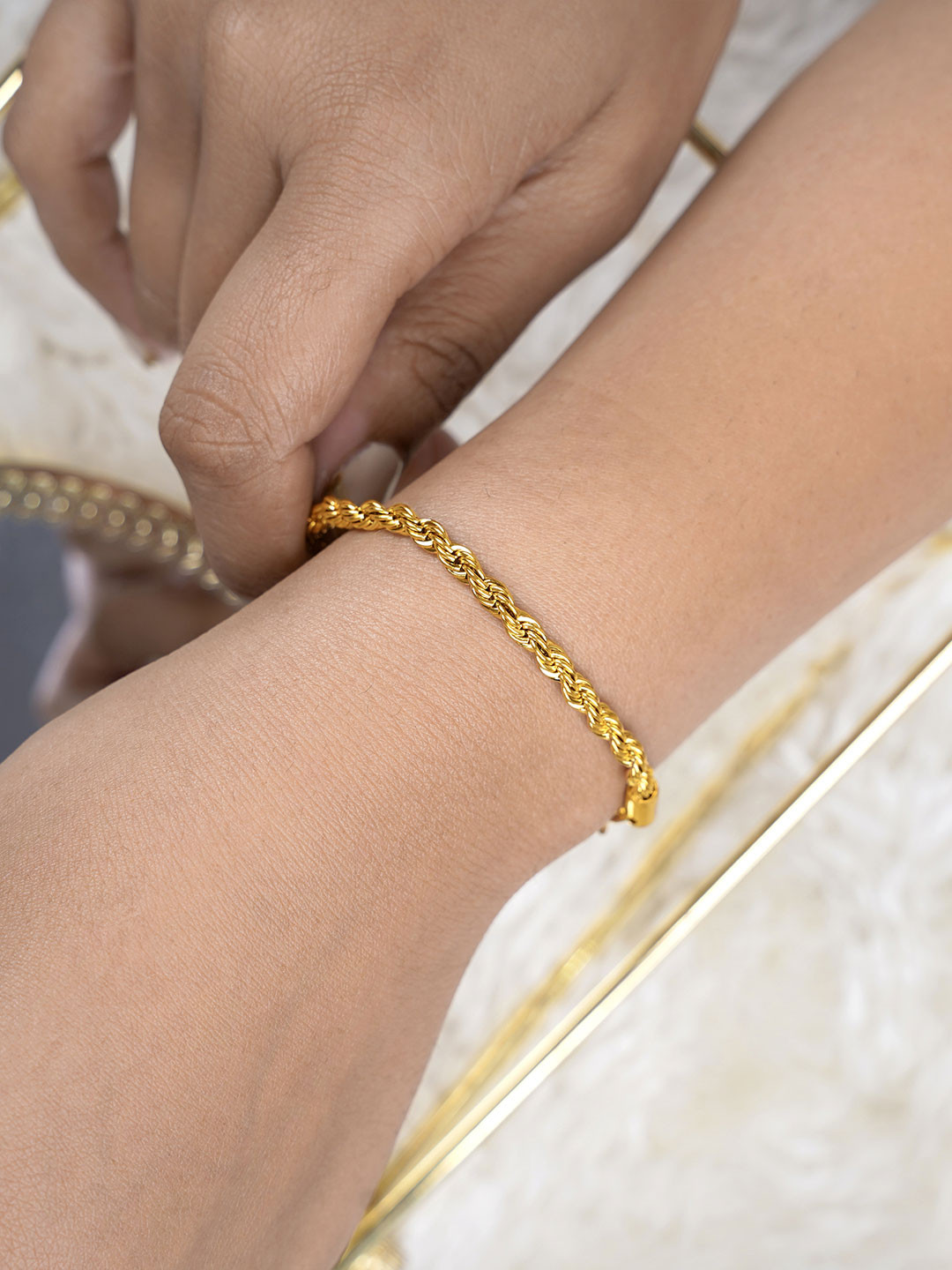 

SWASHAA 18K Gold-Plated Stainless Steel Wraparound Bracelet